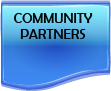 community partners in black text on blue background